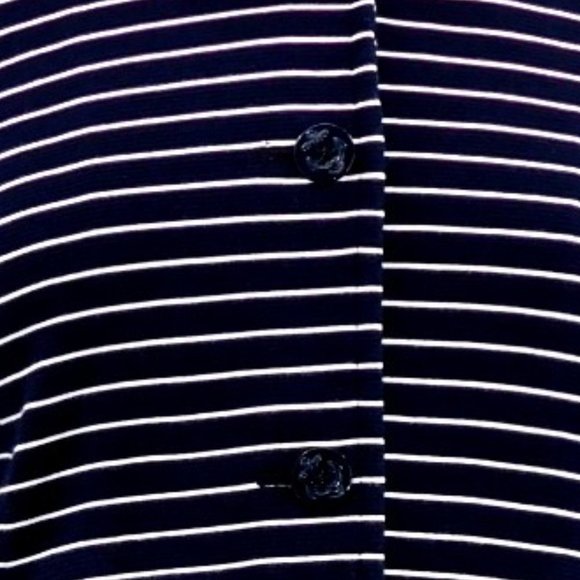 Talbots Nautical Navy Blue/White Striped Blazer - Picture 3 of 10